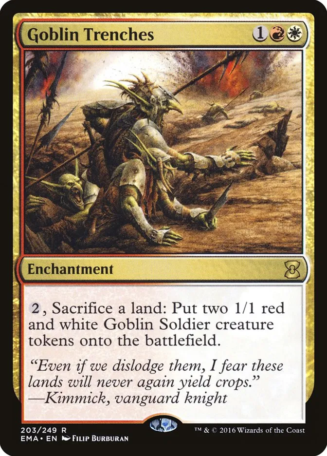 2016 Eternal Masters Goblin Trenches rare #203 unlisted card image