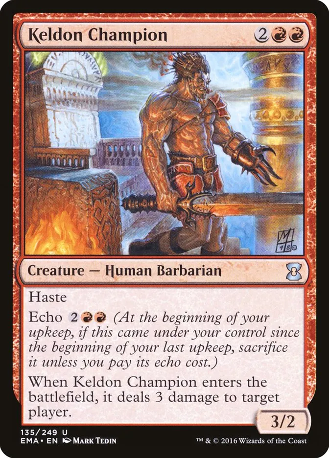 2016 Eternal Masters Keldon Champion uncommon #135 unlisted card image