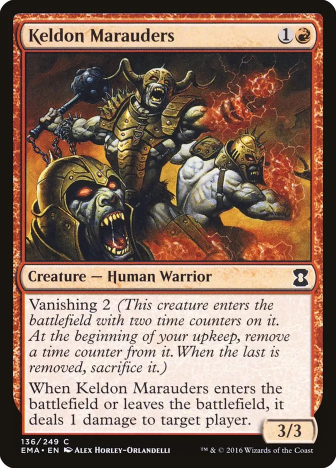 2016 Eternal Masters Keldon Marauders common #136 unlisted card image