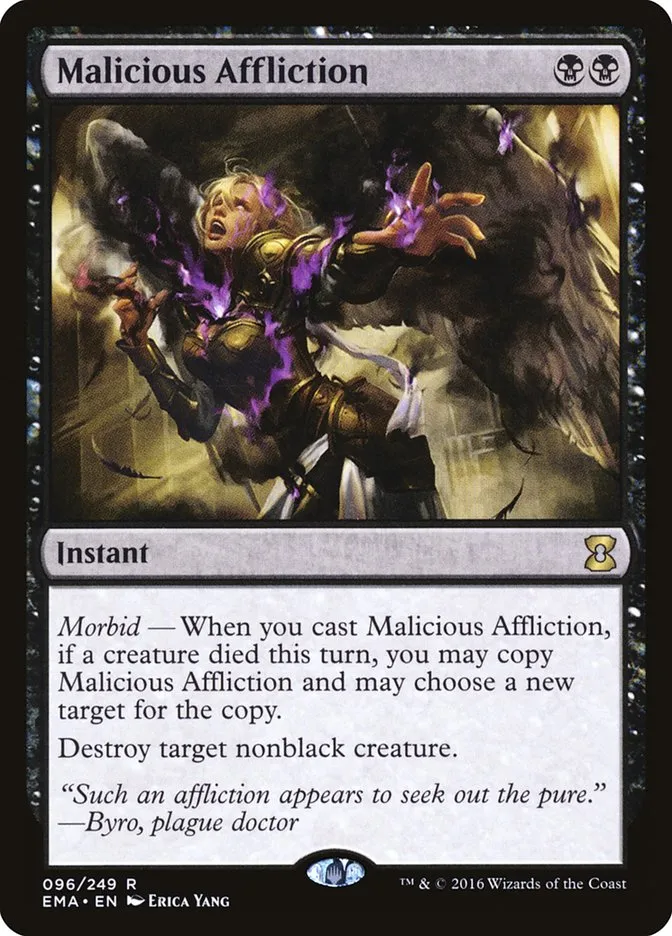 2016 Eternal Masters Malicious Affliction rare #96 unlisted card image