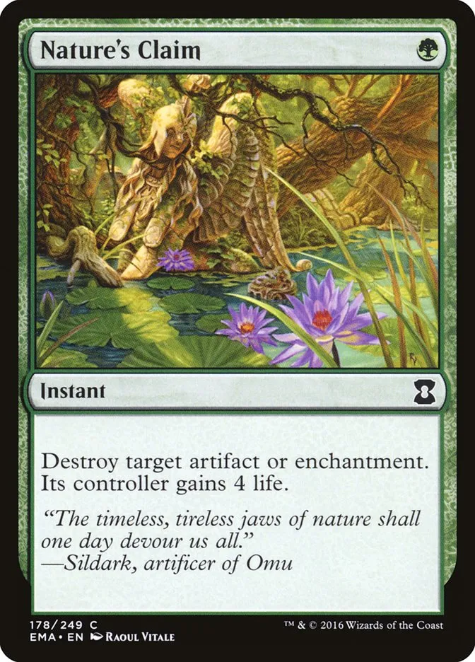 2016 Eternal Masters Nature's Claim common #178 unlisted card image