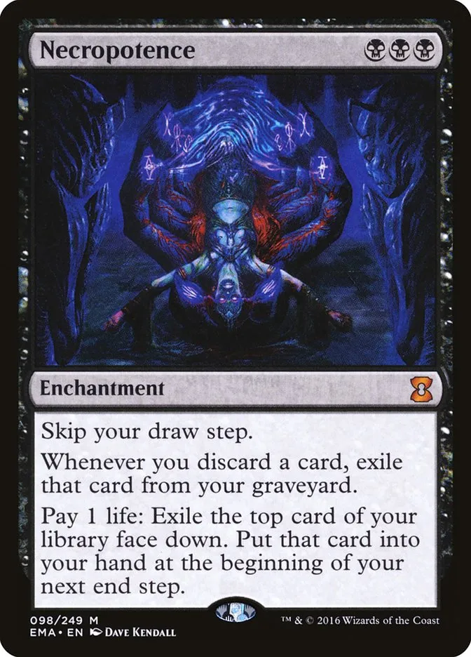 2016 Eternal Masters Necropotence mythic #98 unlisted card image