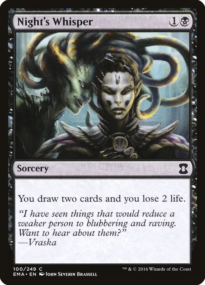 2016 Eternal Masters Night's Whisper common #100 unlisted card image