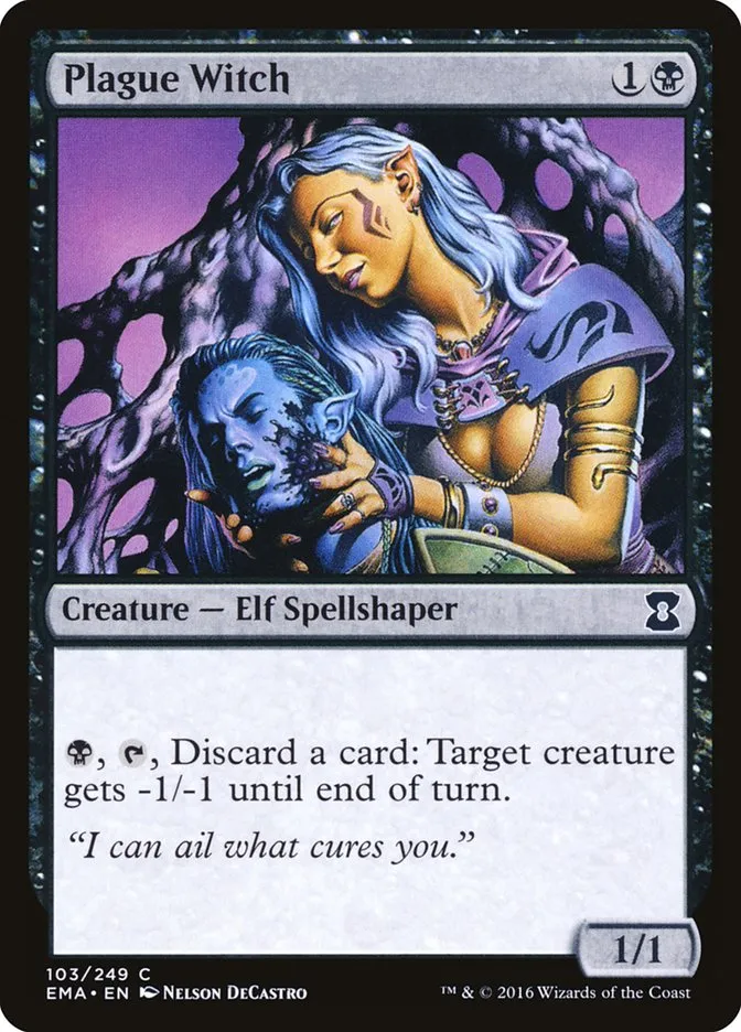 2016 Eternal Masters Plague Witch common #103 unlisted card image