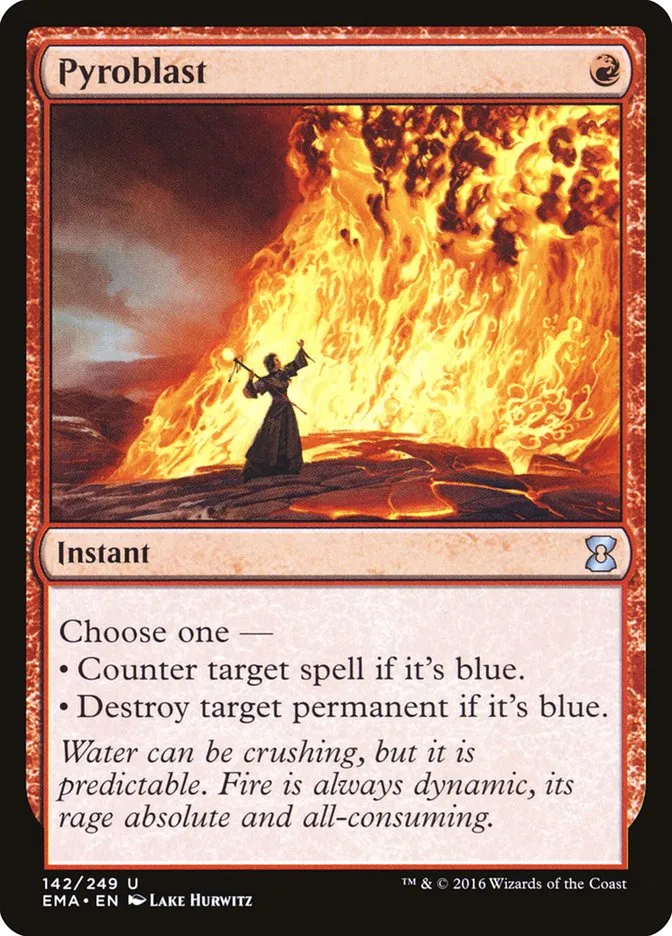 2016 Eternal Masters Pyroblast uncommon #142 unlisted card image