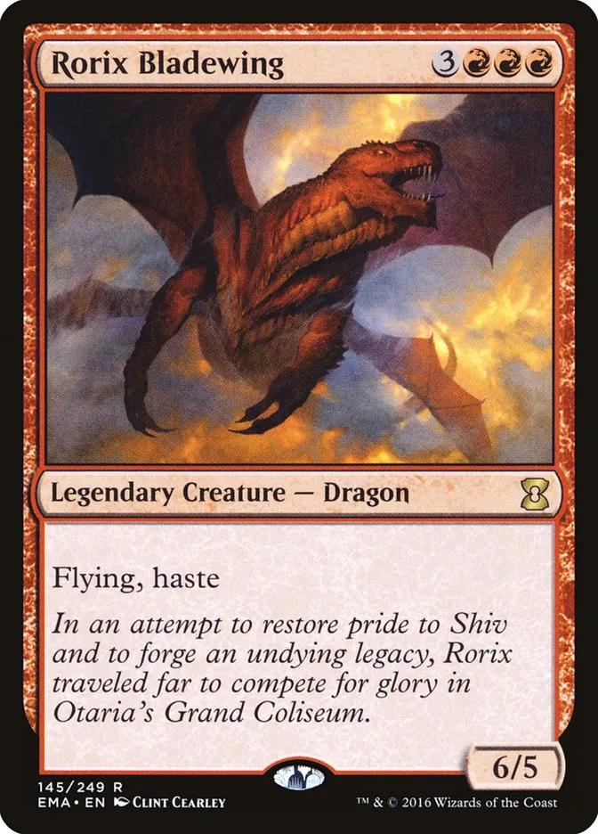 2016 Eternal Masters Rorix Bladewing rare #145 unlisted card image
