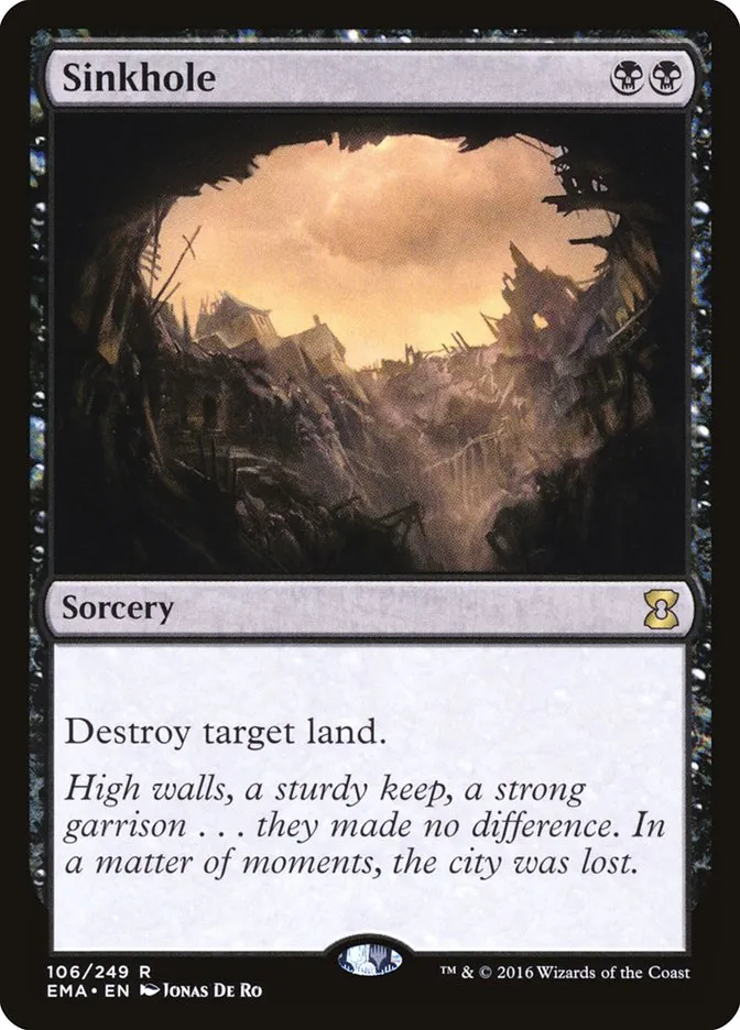 2016 Eternal Masters Sinkhole rare #106 unlisted card image