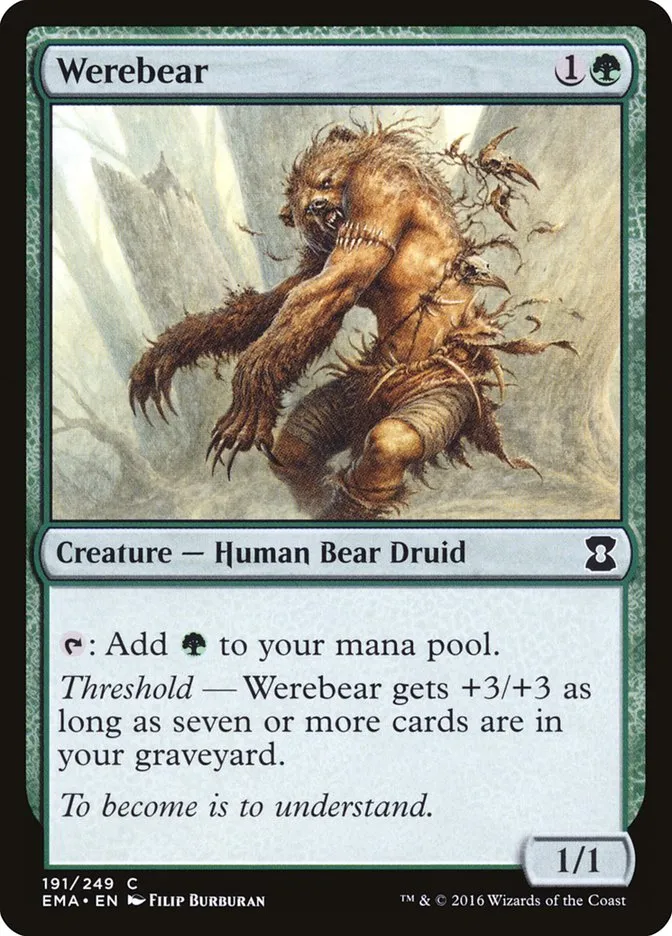 2016 Eternal Masters Werebear common #191 unlisted card image