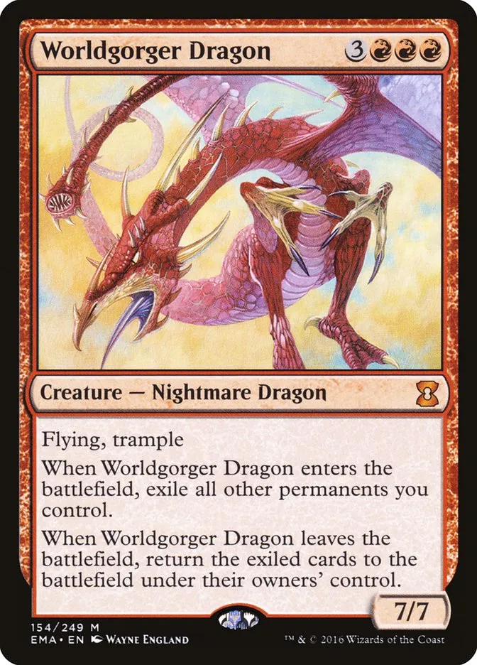 2016 Eternal Masters Worldgorger Dragon mythic #154 unlisted card image
