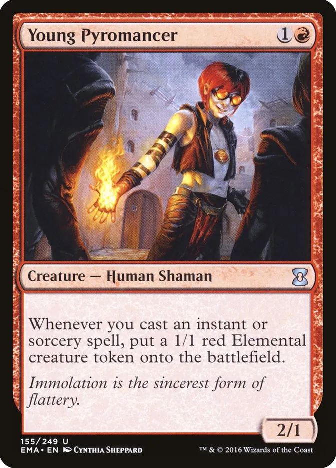 2016 Eternal Masters Young Pyromancer uncommon #155 unlisted card image