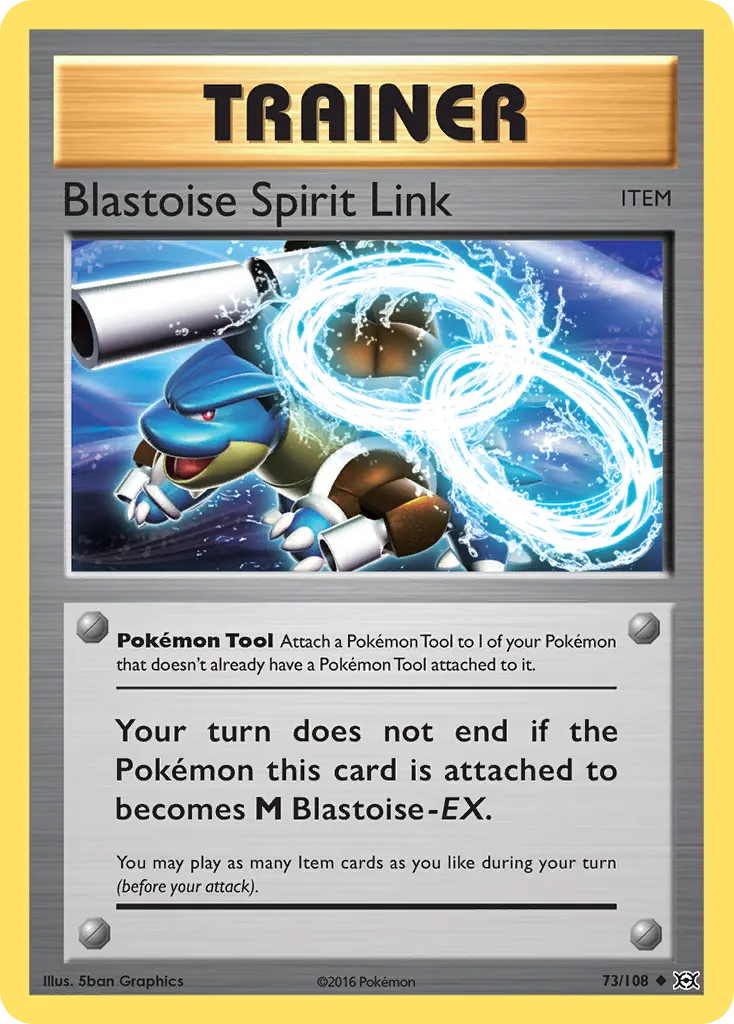 2016 Evolutions Blastoise Spirit Link Uncommon #073/108 Uncommon card image
