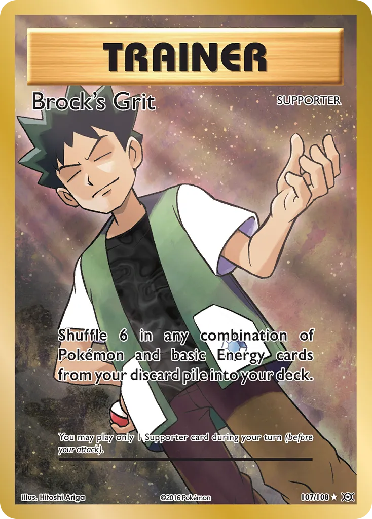 2016 Evolutions Brock's Grit #107/108 Rare Ultra card image