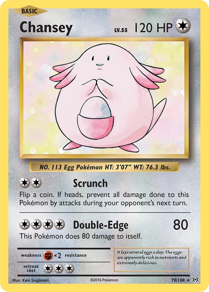 2016 Evolutions Chansey Rare Holo #070/108 Rare Holo card image