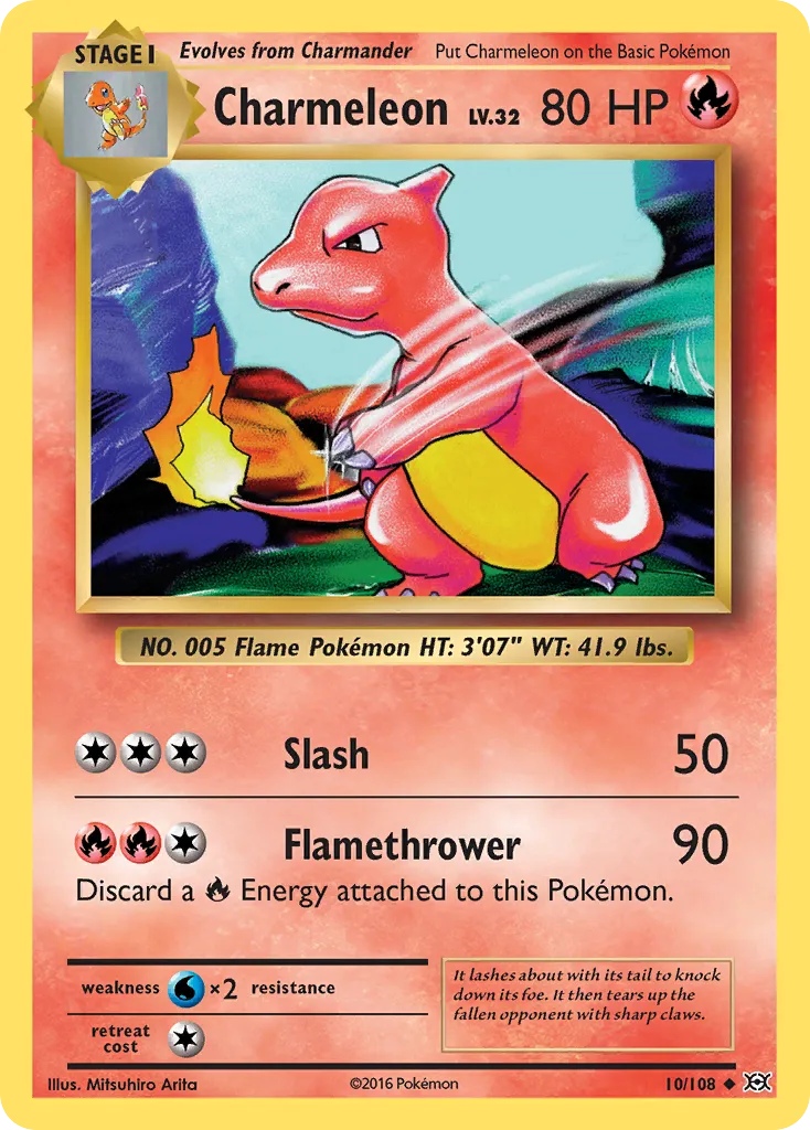 2016 Evolutions Charmeleon Uncommon #010/108 Uncommon card image