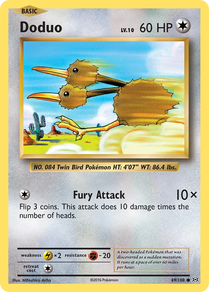 2016 Evolutions Doduo Common #069/108 Common card image