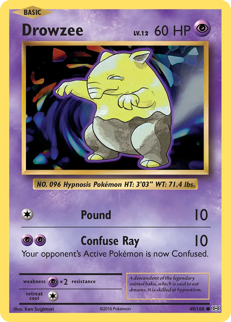 2016 Evolutions Drowzee Common #049/108 Common card image