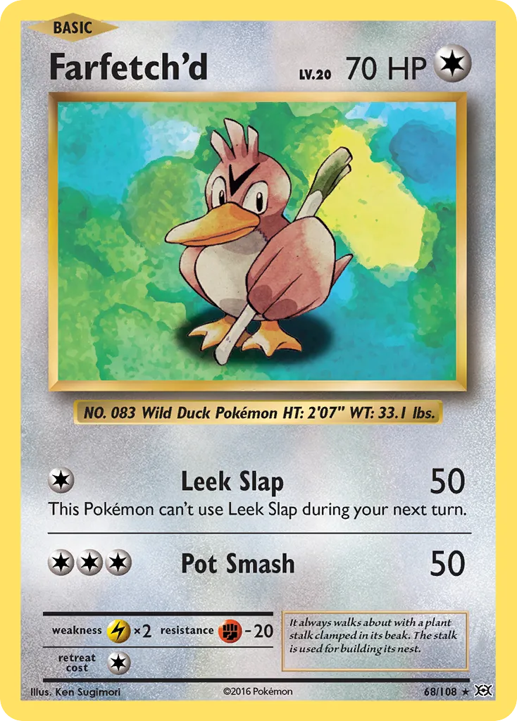 2016 Evolutions Farfetch'd Rare #068/108 Rare card image