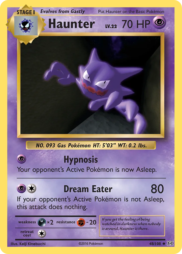 2016 Evolutions Haunter Uncommon #048/108 Uncommon card image