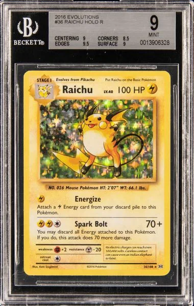 2016 Evolutions Holo Raichu #36 card image