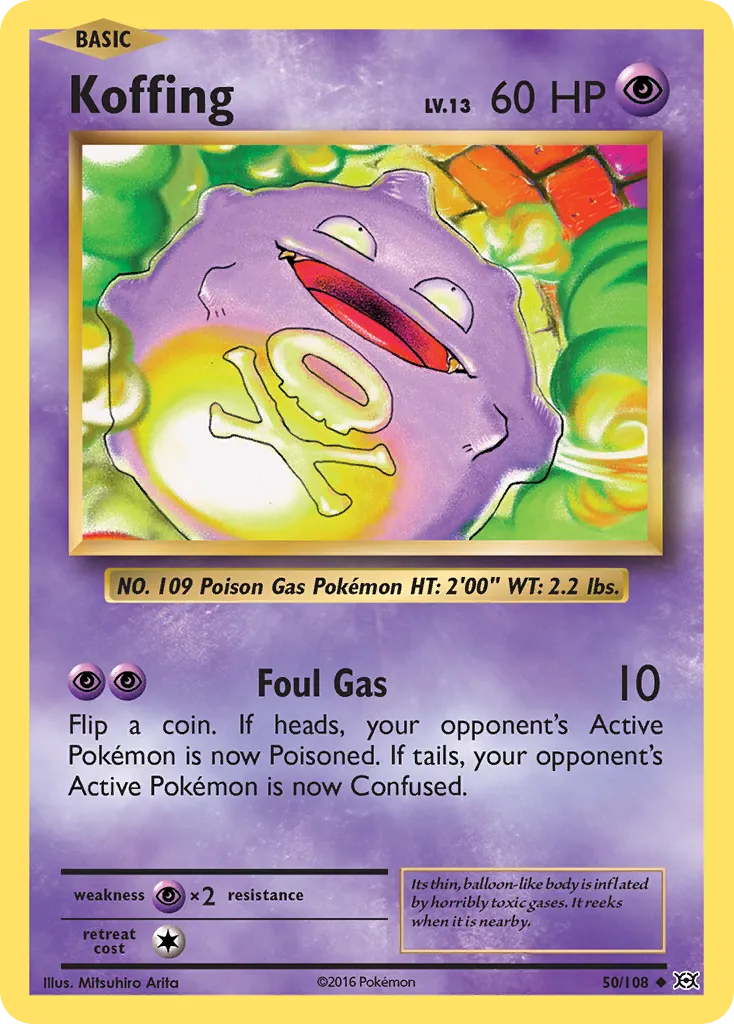 2016 Evolutions Koffing Uncommon #050/108 Uncommon card image
