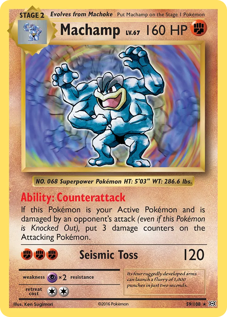 2016 Evolutions Machamp Rare Holo #059/108 Rare Holo card image