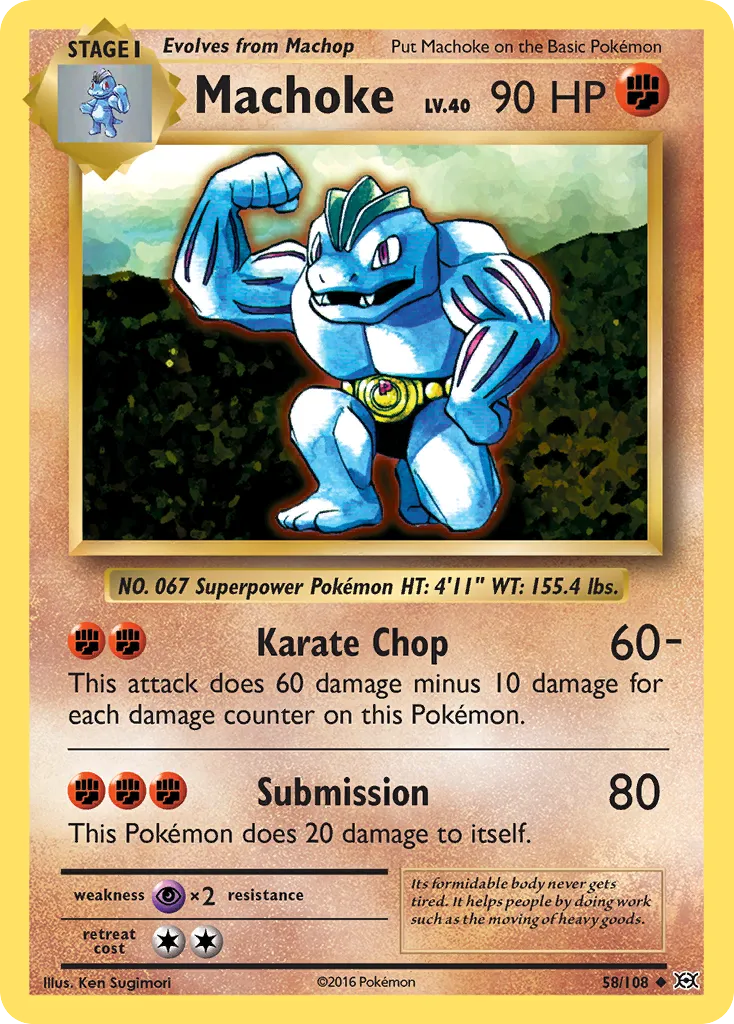 2016 Evolutions Machoke Uncommon #058/108 Uncommon card image