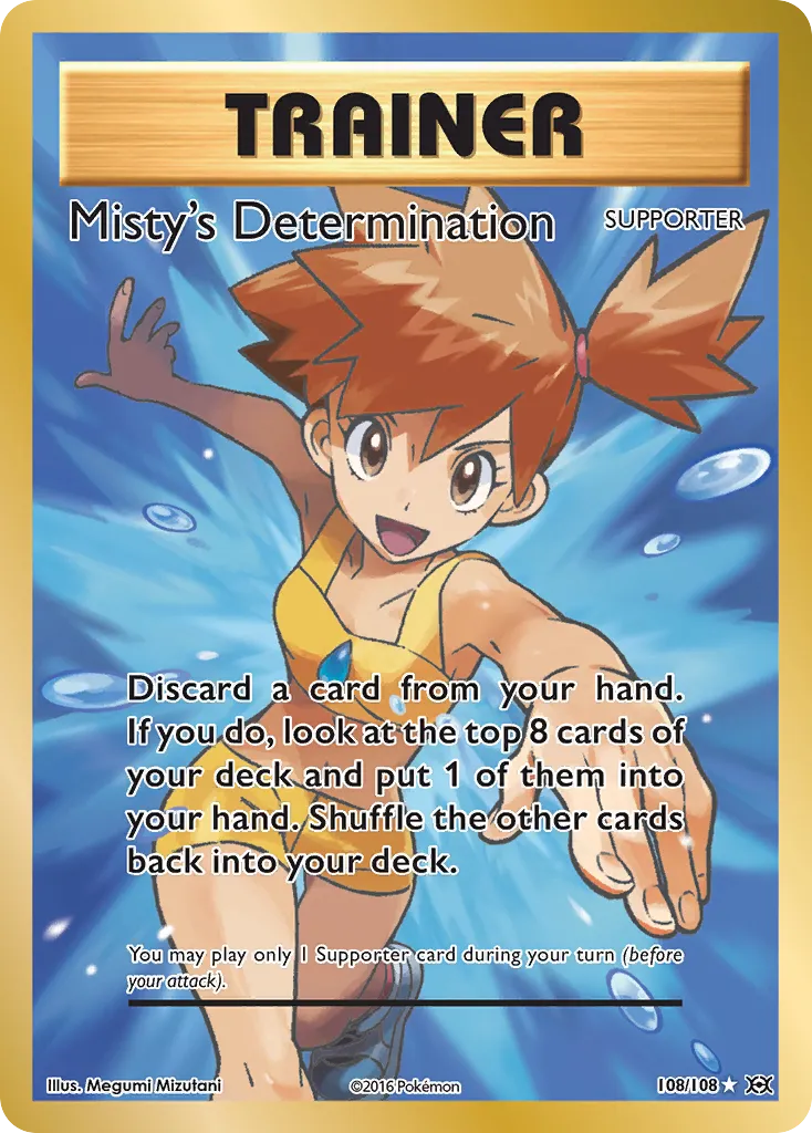 2016 Evolutions Misty's Determination #108/108 Rare Ultra card image