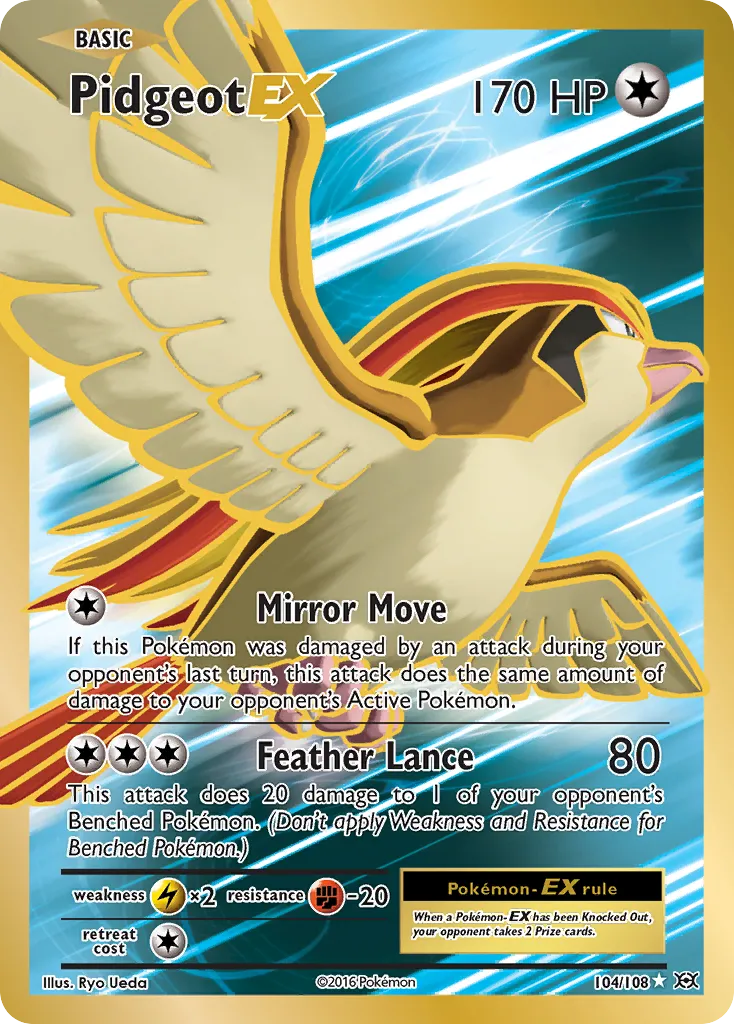 2016 Evolutions Pidgeot-EX Rare Holo EX #064/108 Rare Holo EX card image
