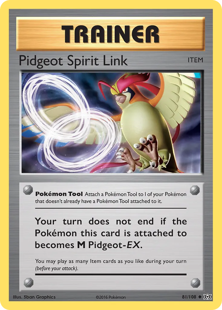 2016 Evolutions Pidgeot Spirit Link Uncommon #081/108 Uncommon card image