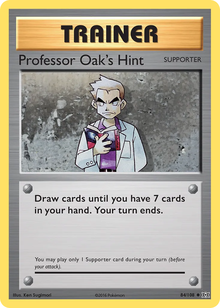 2016 Evolutions Professor Oak's Hint Uncommon #084/108 Uncommon card image