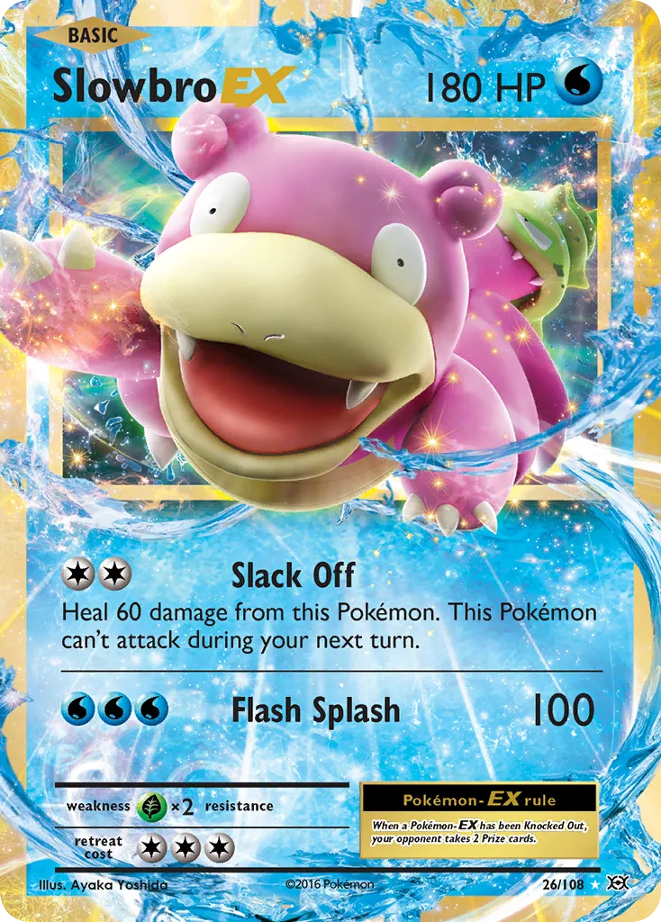 2016 Evolutions Slowbro-EX Rare Holo EX #026/108 Rare Holo EX card image