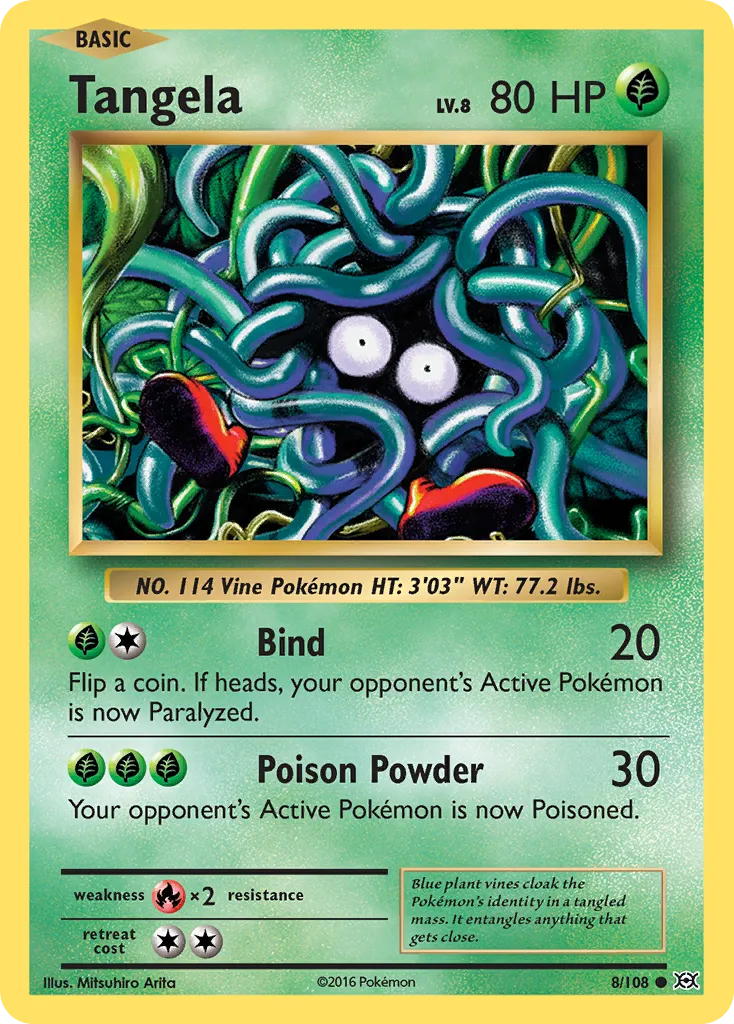 2016 Evolutions Tangela Common #008/108 Common card image