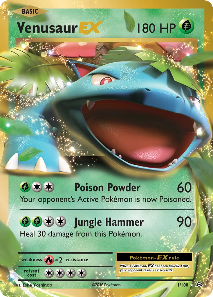 2016 Evolutions Venusaur-EX Rare Holo EX #001/108 Rare Holo EX card image
