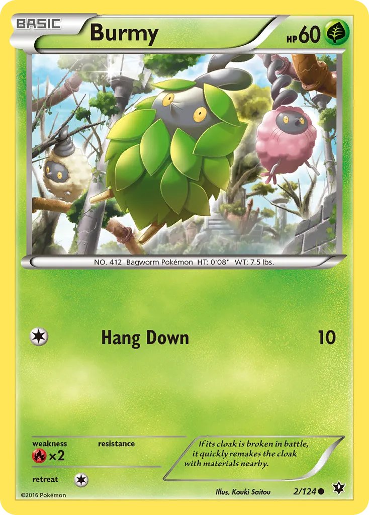2016 Fates Collide Burmy Common #002/124 Common card image