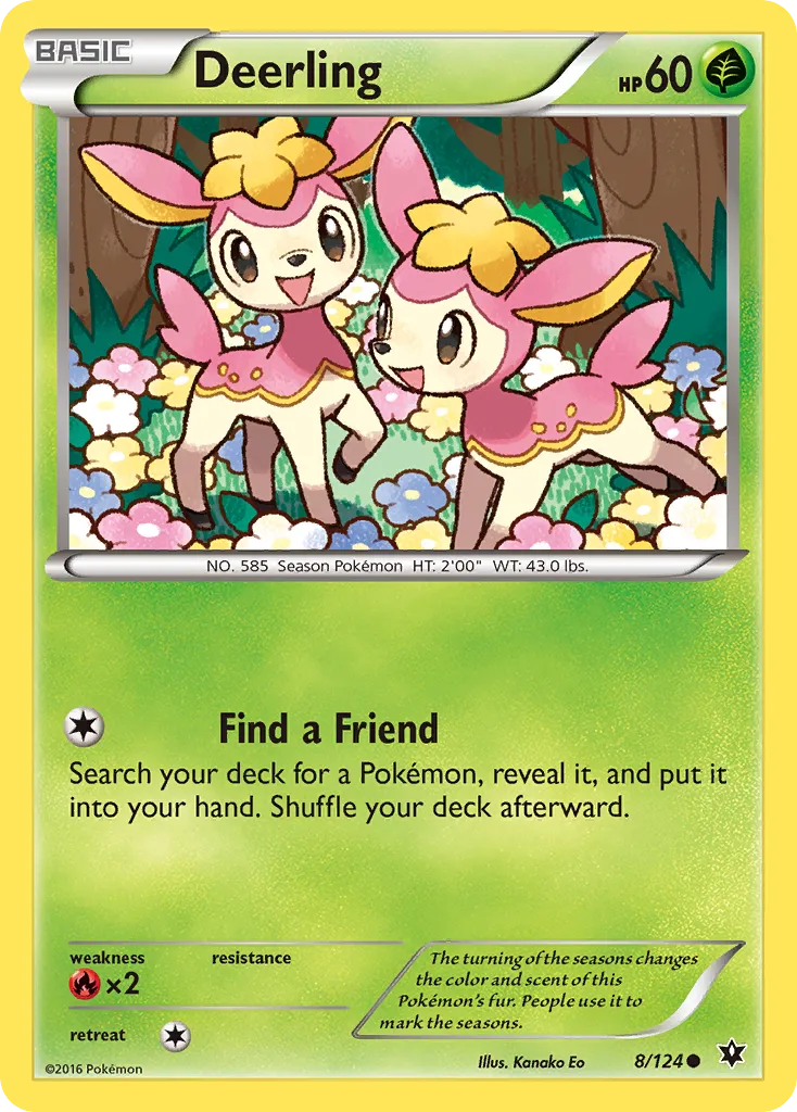 2016 Fates Collide Deerling Common #008/124 Common card image