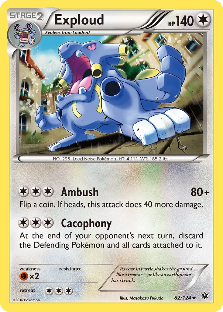 2016 Fates Collide Exploud Rare #082/124 Rare card image