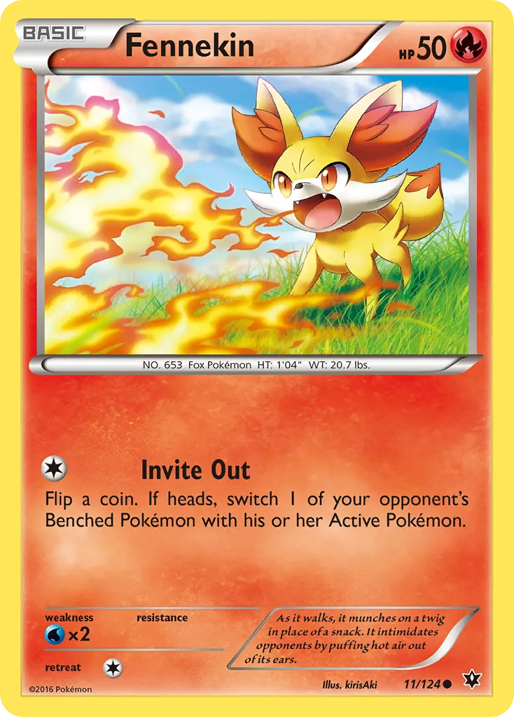 2016 Fates Collide Fennekin Common #010/124 Common card image