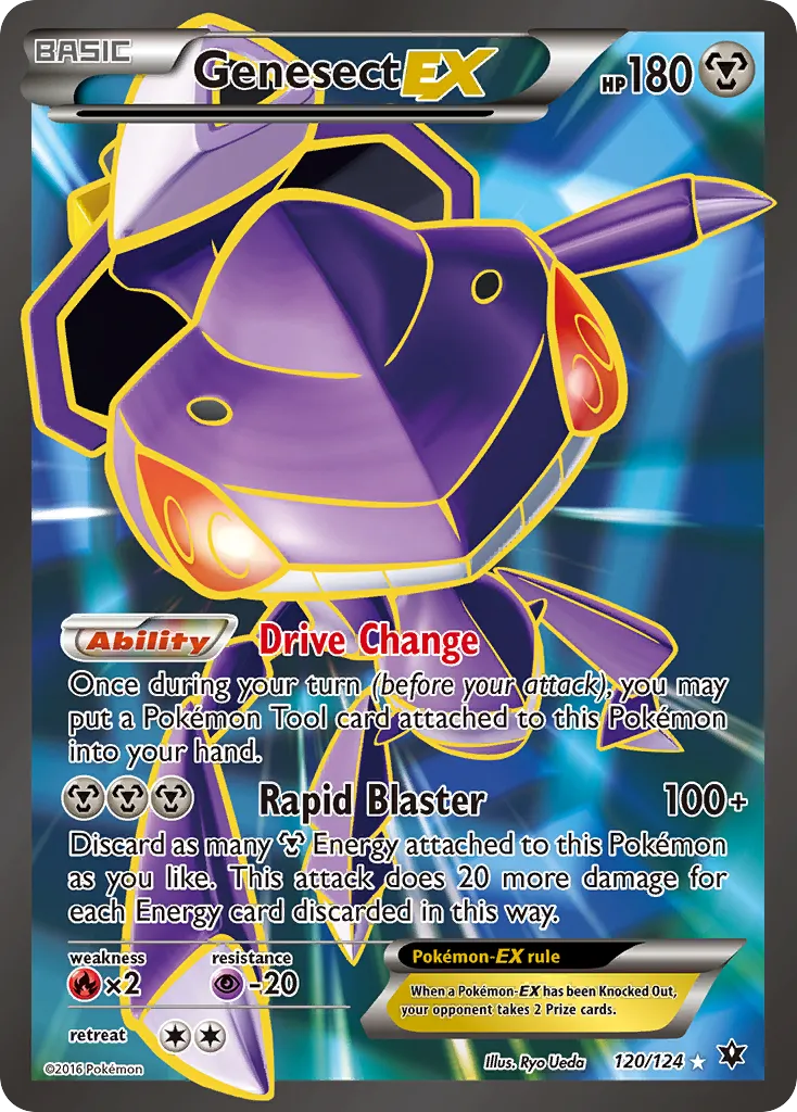 2016 Fates Collide Genesect-EX #120/124 Rare Ultra card image