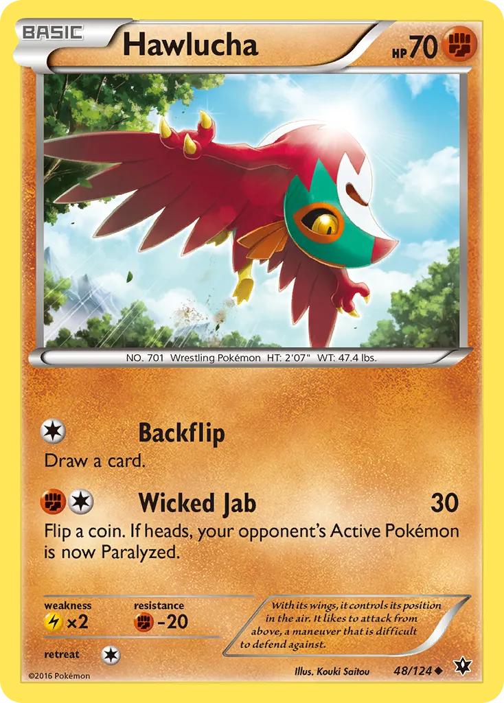 2016 Fates Collide Hawlucha Uncommon #048/124 Uncommon card image