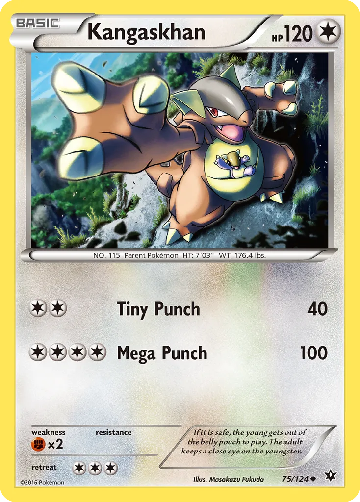 2016 Fates Collide Kangaskhan Uncommon #075/124 Uncommon card image