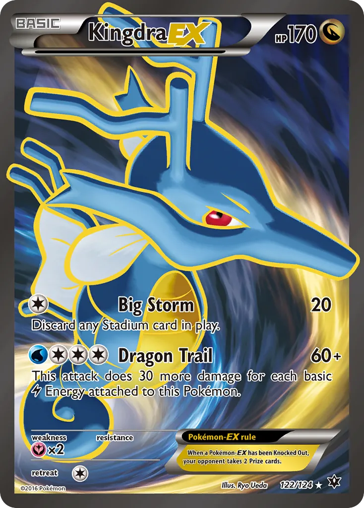 2016 Fates Collide Kingdra-EX #122/124 Rare Ultra card image