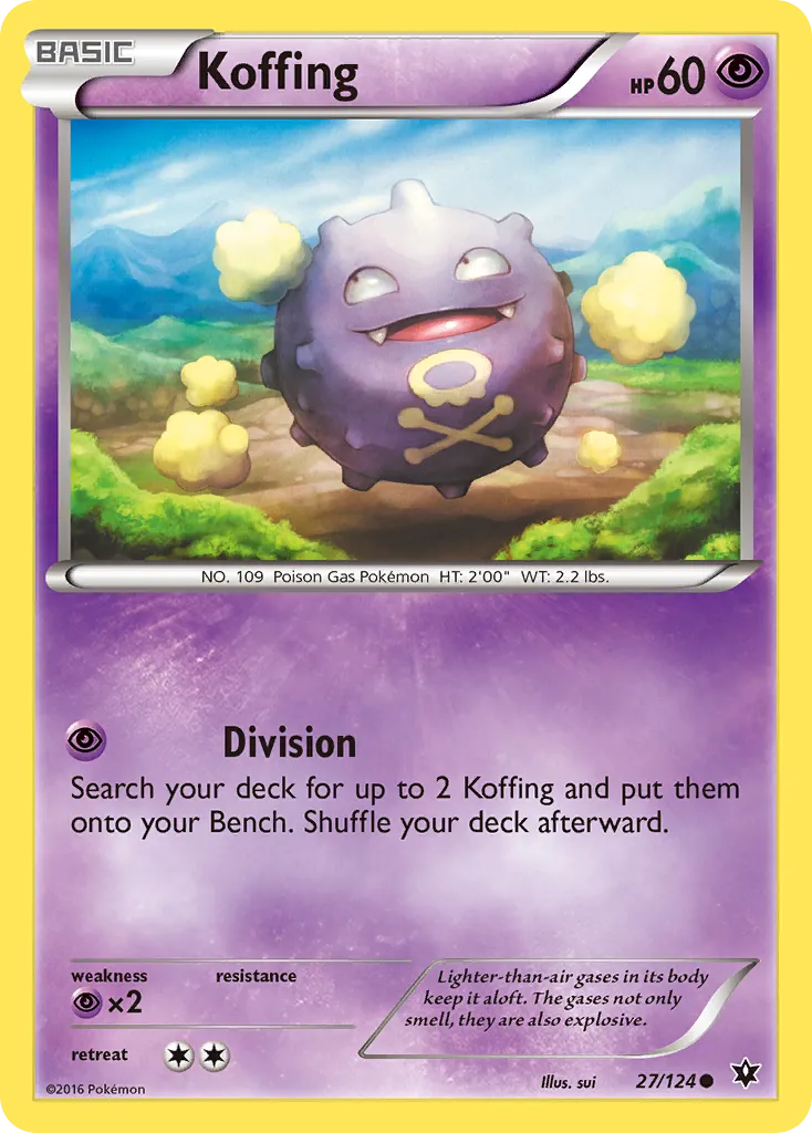 2016 Fates Collide Koffing Common #027/124 Common card image