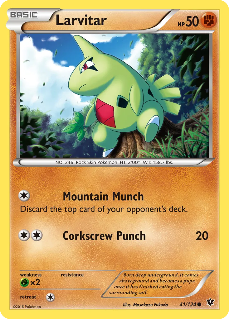2016 Fates Collide Larvitar #041/124 Common card image