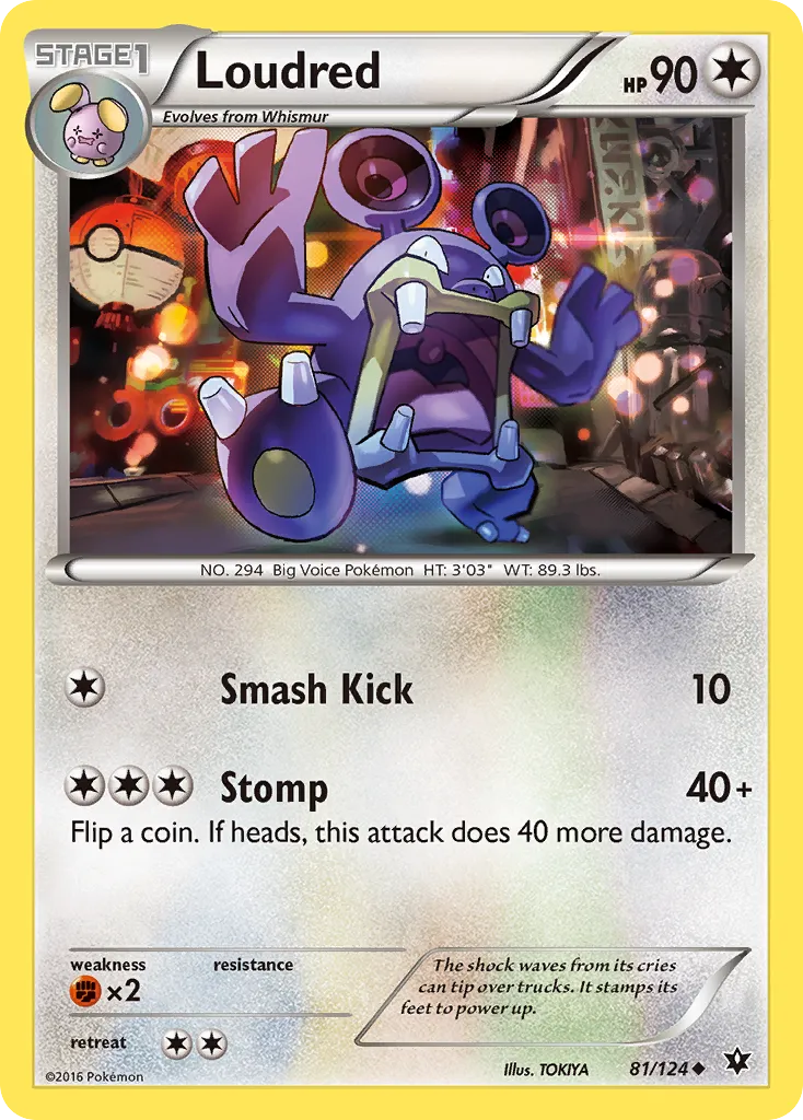 2016 Fates Collide Loudred Uncommon #081/124 Uncommon card image
