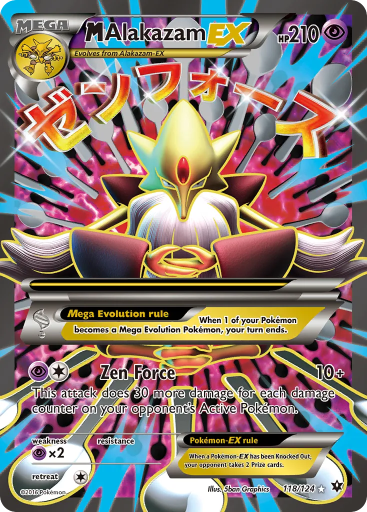 2016 Fates Collide M Alakazam-EX Rare Holo EX #026/124 Rare Holo EX card image