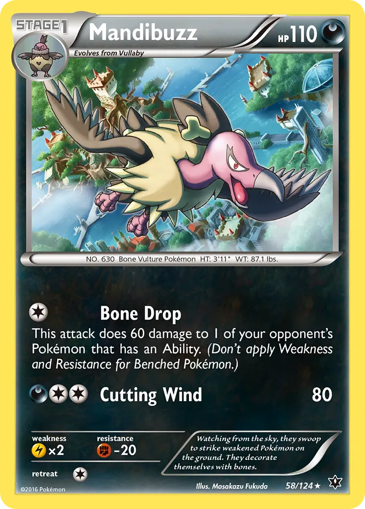 2016 Fates Collide Mandibuzz Rare #058/124 Rare card image