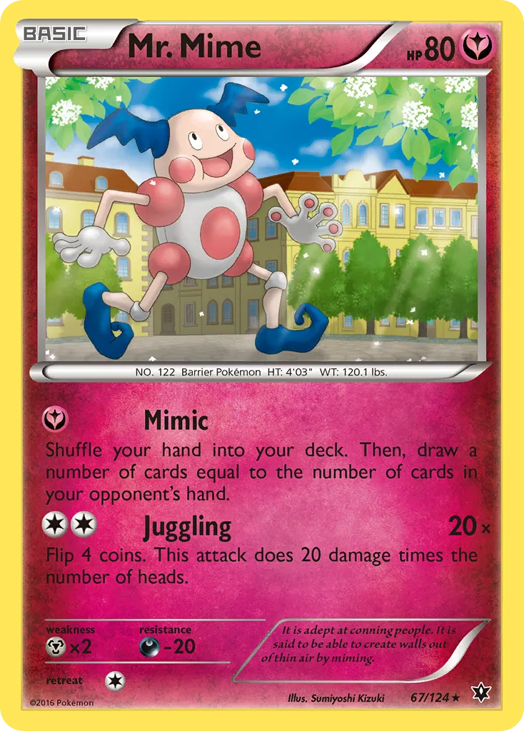 2016 Fates Collide Mr. Mime Rare #067/124 Rare card image