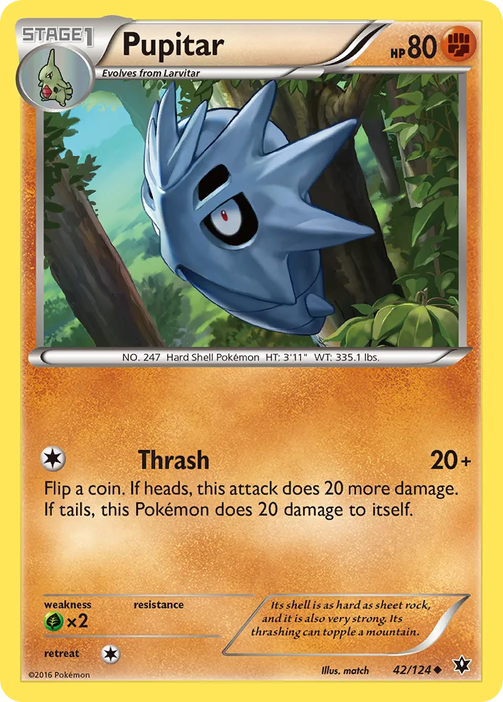 2016 Fates Collide Pupitar Uncommon #042/124 Uncommon card image
