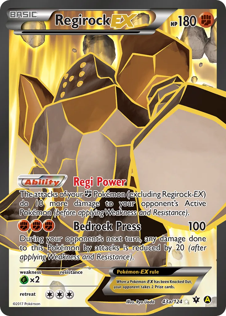 2016 Fates Collide Regirock-EX Rare Holo EX #043/124 Rare Holo EX card image
