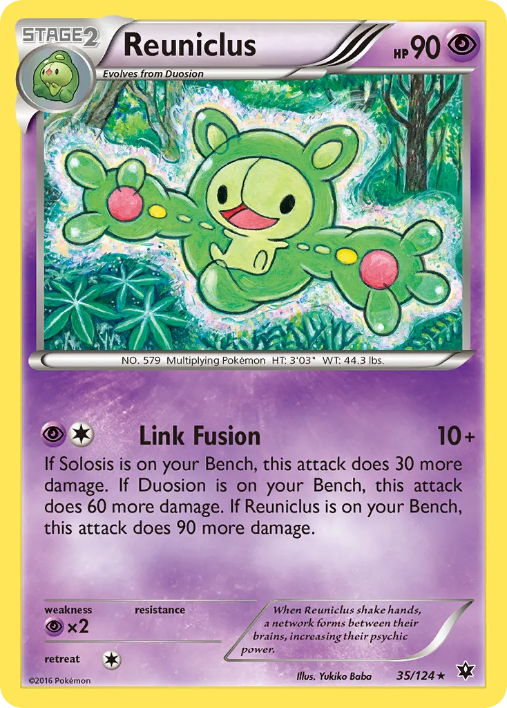 2016 Fates Collide Reuniclus Rare #035/124 Rare card image